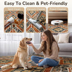 Area Rug 8x10 Rug Machine Washable Non-Slip Low Pile Print Pattern Western Rug - Image 6