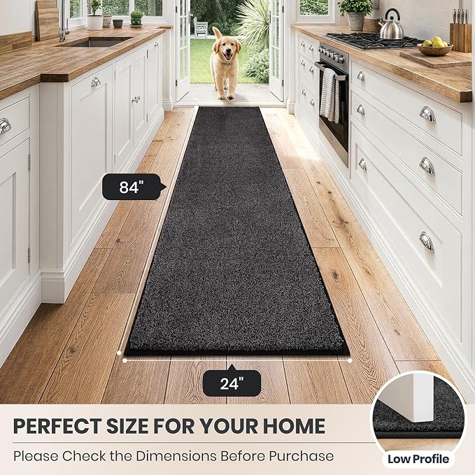 PURRUGS Dirt Trapping Door Mat 24" x 84", Non-Slip Machine Washable Entryway Rug - Image 8