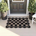 Checkered Easy Jute Entryway Rug, 2x3 Washable Non Slip Kitchen Rug, Indoor - Image 3