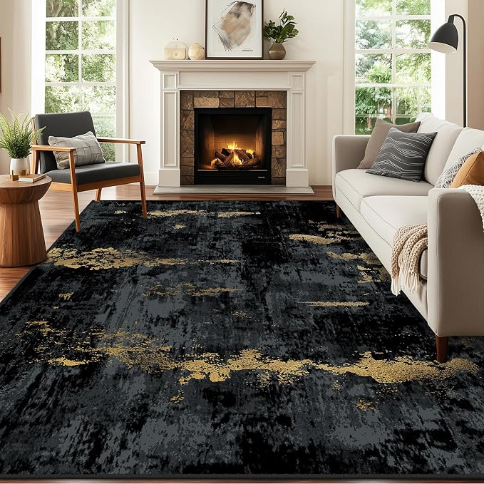 RELEANY Washable Area Rugs 6'x8' Non-Slip Modern Abstract Soft - Image 3