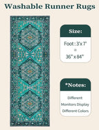 SERISSA Boho Kitchen Runner Rug, 3x7 Washable Non-Slip Runner Rug - Image 6
