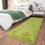 Soft Runner Rugs for Bedroom Hallways, 2x6 Grass Green Fluffy Shag Throw Area - Image 7
