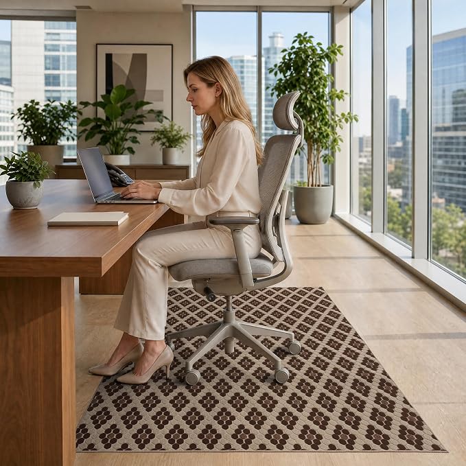 48"x60" Office Chair Mat for Hardwood Tile Floor, Under Desk Carpet Protector - Image 3