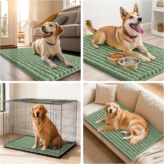 Smiry Dog Door Mat for Muddy Paws 30x20, Absorbent Dirt Trapper, Non-Slip - Image 7