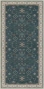 Dark Green Oushak 3x6 Kitchen Rug - Image 2