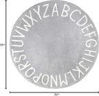 Topotdor Round Kids Play Rug Alphabet Nursery Area Rug Extra Large Soft - Image 3