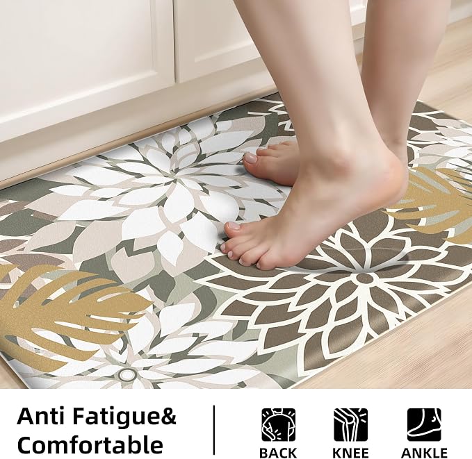 Arenarug Kitchen Mats for Floor 2PCS Cushioned Anti Fatigue Waterproof Non Slip - Image 4