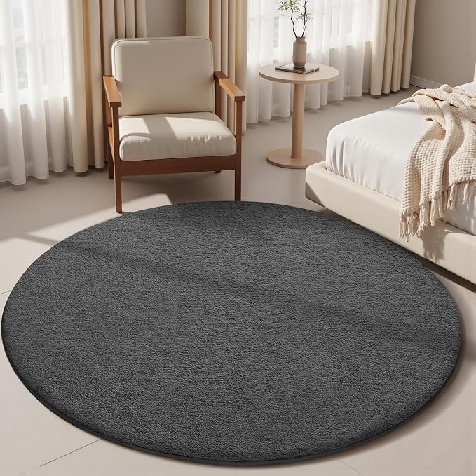 Sour Lemon 4ft Round Rugs for Bedroom, Circle Area Rugs for Living Room - Image 4