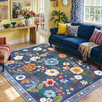 RELEANY Floral 5x8 Area Rugs Washable Print Boho Cute Carpet Non Slip Flower - Image 9