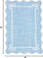 GarveeHome Scalloped Bow Rug for Kitchen Floor, Solid Blue Rug for Dorm - Image 2