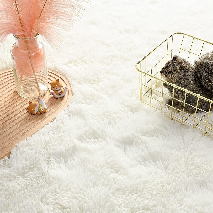 Andecor Soft Fluffy Bedroom Rugs, 4 x 6 Feet Indoor Shaggy Plush Area Rug - Image 2