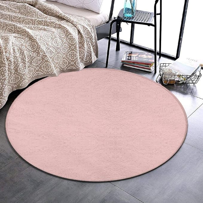 Machine Washable Modern Round Area Rug, Room Sofa Yoga Soft Round Carpet - Image 2
