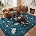 Unirea 9x12 Dark Blue Cat Area Rug by UNIREA
