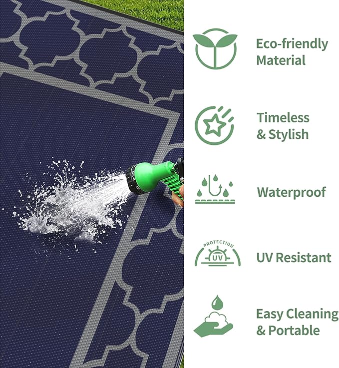 GENIMO 6' x 9' Outdoor Rug Waterproof - Image 9