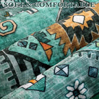 SERISSA Washable 8x10 Area Rugs Teal, Large Non-Slip Boho Living Room Rug - Image 4
