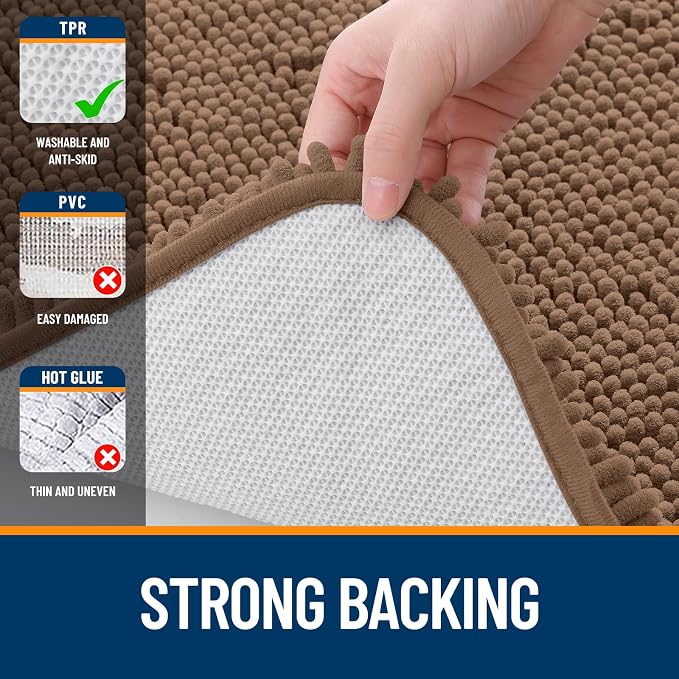 OLANLY Bathroom Runner Rugs 59x24, Extra Soft Absorbent Chenille Bath Rugs - Image 6