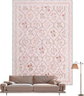 YIHOUSE 5x7 Pink Floral Rug for Bedroom Girls, Washable Area Rugs for Living by YIHOUSE