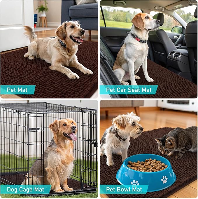 OLANLY Dog Door Mat for Muddy Paws 48x30, Absorbs Moisture and Dirt, Absorbent - Image 7