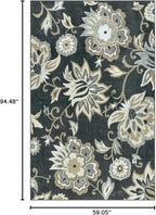Lahome Floral Indoor Outdoor Rug, 5x8ft Non-Slip Outdoor Patio Rug - Image 2