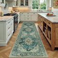 RELEANY Area Rugs Runner 2'x7' Washable Non-Slip, Floral Vintage Distress by RELEANY
