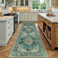RELEANY Area Rugs Runner 3'x9' Washable Non-Slip, Floral Vintage Distress by RELEANY