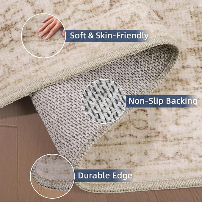 Washable Runner Rugs for Hallway 2x6 Rug Runners, Boho Vintage Kitchen Runner - Image 4