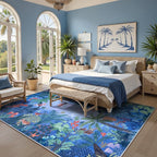 LIVEBOX Washable Bedroom Rug 8x10 Under Bed, Modern Stain Resistant Botanical - Image 3