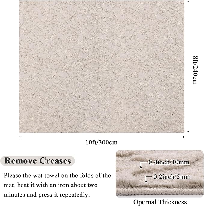 Vaukki 8x10 Area Rug for Living Room, Soft Fluffy Washable Modern Floral Indoor - Image 2