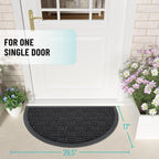 OLANLY Half Circle Door Mat Outside Entrance 29.5x17, Heavy Duty Sturdy Natural - Image 2