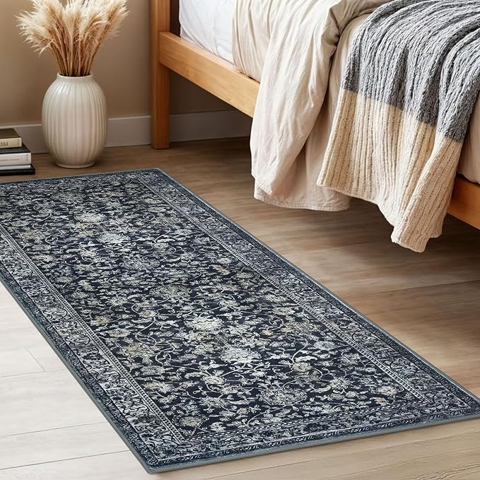 KILOCOCO Hallway Runner 2x5 Rug Runner Printed Vintage Floral Washable Kitchen - Image 3