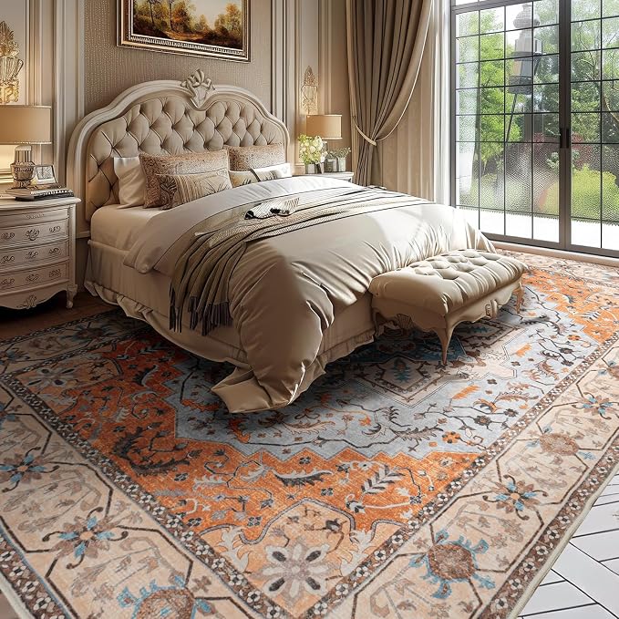 Lessymo 8 x 10 Area Rugs for Living Room, Machine Washable Area Rugs Boho Faux - Image 3