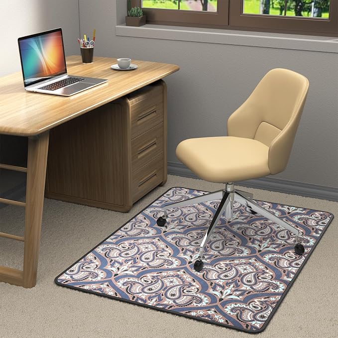 Heavy Duty Office Chair Mat for Carpet and Hardwood Floor Bohemian Desk Chair by PlacootChairMat