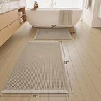 AMOAMI Waffle Bath Mats for Bathroom Bathroom Rugs Set of 2 Waffle Bathroom Mat - Image 2