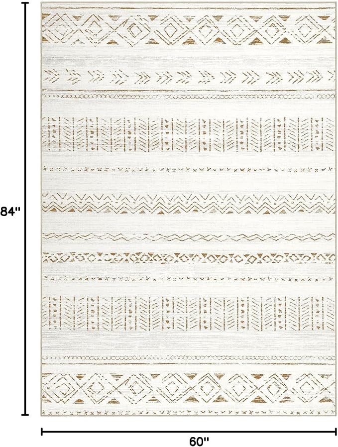 cotiled 5x7 Area Rugs Living Room Rug: Washable Boho Rugs - Image 2