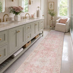 Latte&Fog Pink 2x10 Kitchen Runner Rug Non Slip, Washable Long Runner Rugs - Image 4