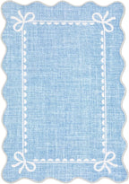 GarveeHome Scalloped Bow Rug for Kitchen Floor, Solid Blue Rug for Dorm - Image 5