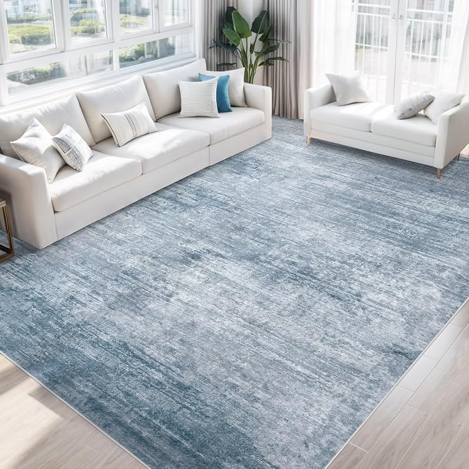 Area Rugs 8x10 Living Room: Washable Rug Modern Abstract Large Rugs Soft Non - Image 8