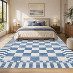 GarveeHome Dark Blue Checkered Rug 2x3 Washable Rug Non-Slip - Image 4