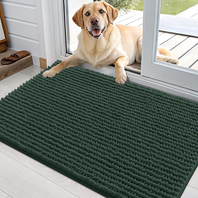 OLANLY Dog Door Mat for Muddy Paws 36x24, Ultra Absorbent Chenille Mud Doormat by OLANLY
