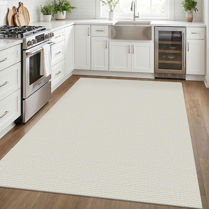 EARTHALL Washable Area Rugs 5x7 Ft Non Slip Living Room Rugs Cotton Rubber - Image 6