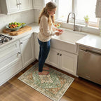 RELEANY Area Rugs Small 2'x3' Washable Non-Slip, Floral Vintage Distress - Image 2