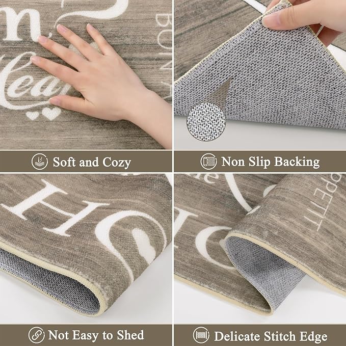 Vaukki Boho Kitchen Rug Sets 3 Pieces, Washable Kitchen Mats - Image 4