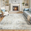 6x9 Abstract Rugs for Bedroom, Neutral Area Rug by Carpelux
