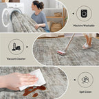 5x7 Area Rugs Washable Rug: Modern Abstract Living Room Rug Soft Anti-Skid Thin - Image 4