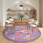RELEANY Floral 8ft Area Rugs Washable Print Boho Cute Carpet Non Slip Flower - Image 3