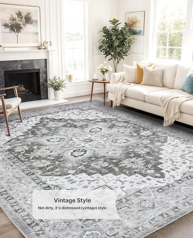 AMADA HOMEFURNISHING 5x7 Area Rugs, Washable Living Room Rug Low-Profile - Image 7