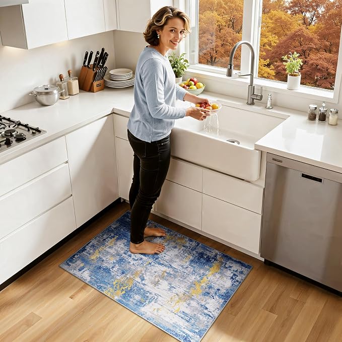 RELEANY Washable Area Rugs 2'x3' Non-Slip Modern Abstract Soft - Image 2