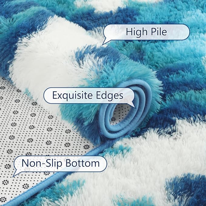 AROGAN Soft Fuzzy Kids Rugs for Girls Room Playroom 4x6 Feet, Fluffy Cute - Image 5