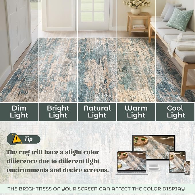 XLUEZ 8x10 Area Rugs for Living Room, Washable Modern Abstract Large Area Rug - Image 8