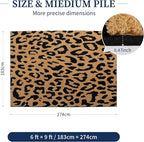 YIHOUSE 6×9 Ft Leopard Area Rugs, Washable High-Low Pile Plush Soft Rug - Image 2
